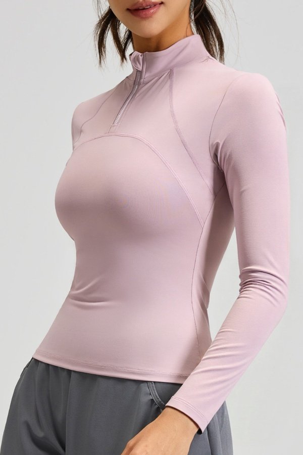 Polera Dry Fit Pro: Medio Cierre, Manga Larga y Calce Slim