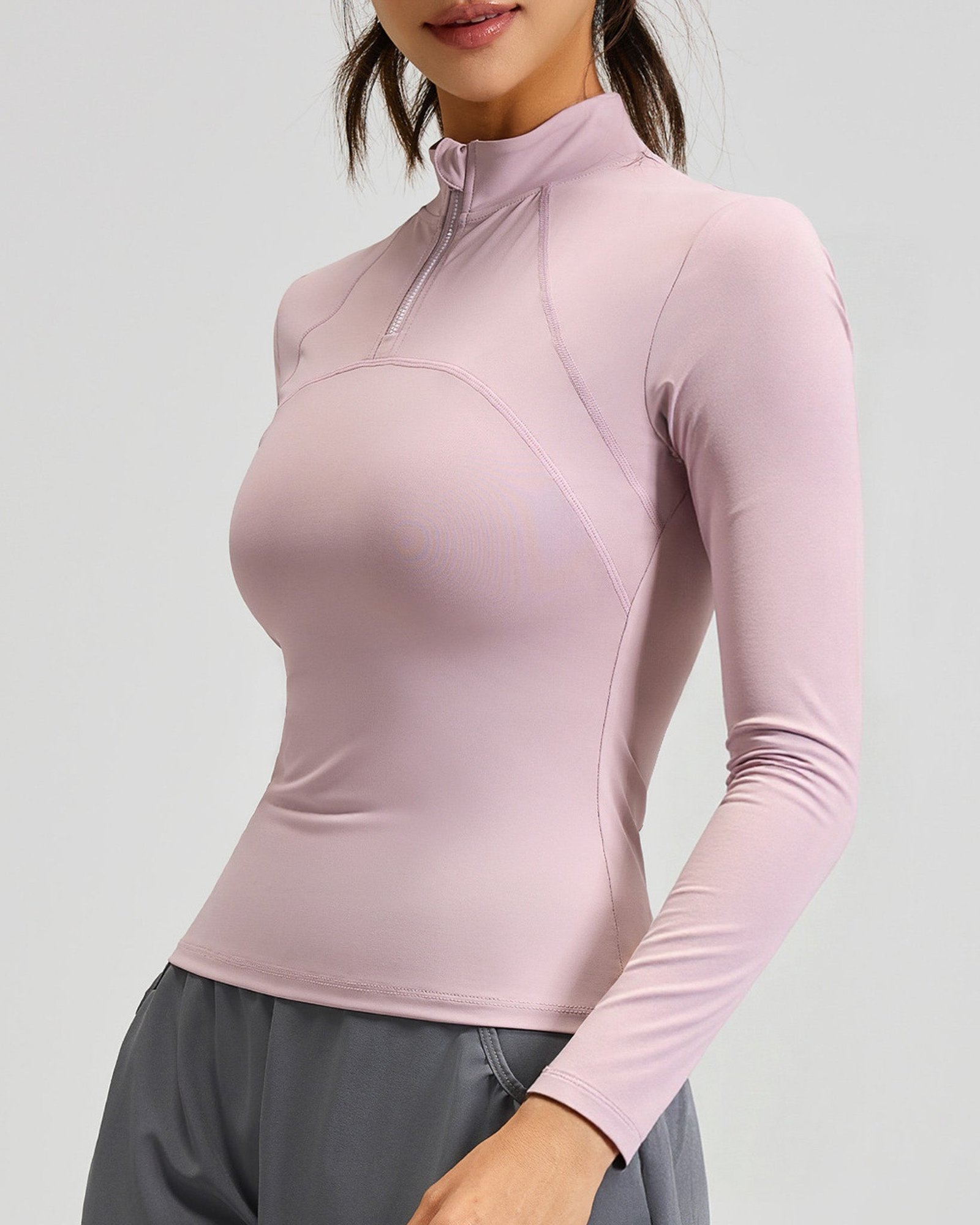 Polera Dry Fit Pro: Medio Cierre, Manga Larga y Calce Slim