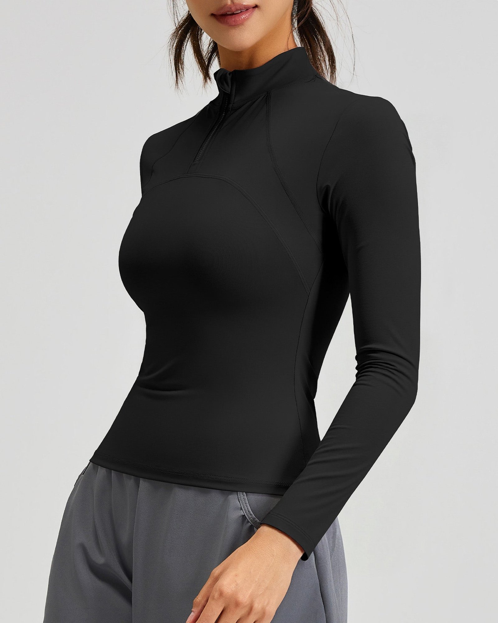 Polera Dry Fit Pro: Medio Cierre, Manga Larga y Calce Slim - Imagen 10