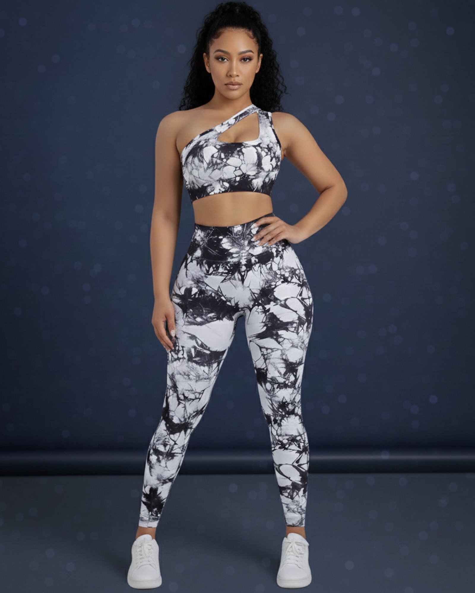 Conjunto de 2 piezas con top y leggings tie dye - Imagen 3