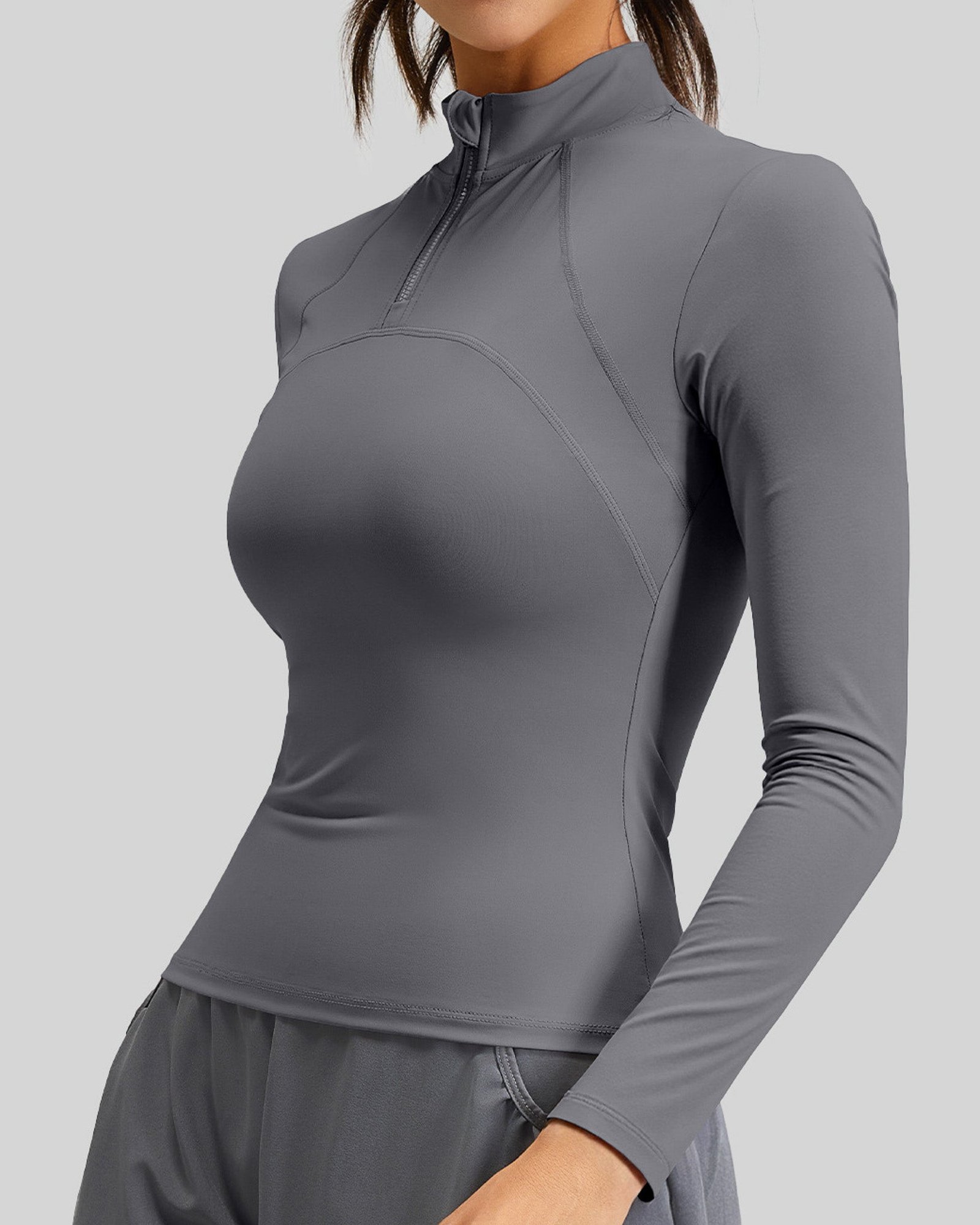 Polera Dry Fit Pro: Medio Cierre, Manga Larga y Calce Slim - Imagen 9
