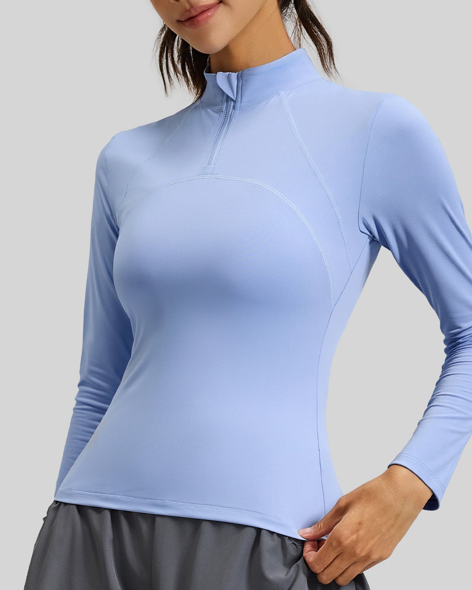 Polera Dry Fit Pro: Medio Cierre, Manga Larga y Calce Slim - Imagen 16